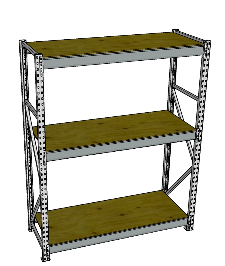 Стеллаж грузовой СГР 3000x1500x500 3 полки (фанера) купить в Томске