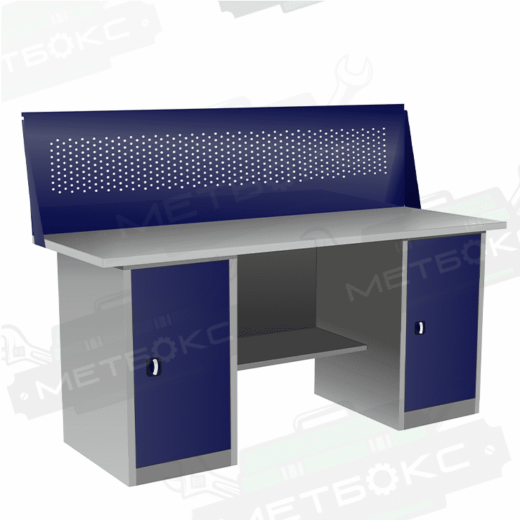 Верстак двухтумбовый ВП-5/1,6 с экраном купить в Томске Верстак двухтумбовый ВП-5/1,6 с экраном купить в Томске