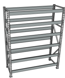 Стеллаж грузовой СГР 2500x900x400 6 полок (без настила)