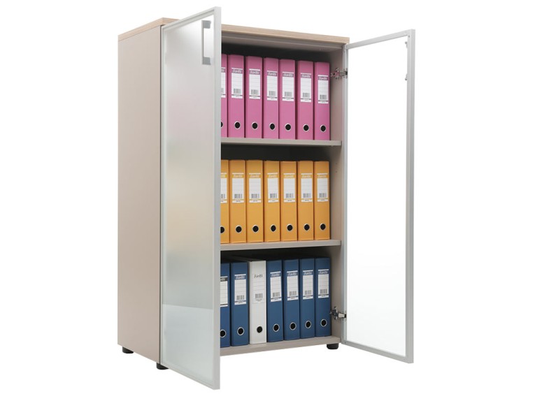 Шкаф NW 1280/2G со стеклом вяз натуральный/бежевый купить в Томске