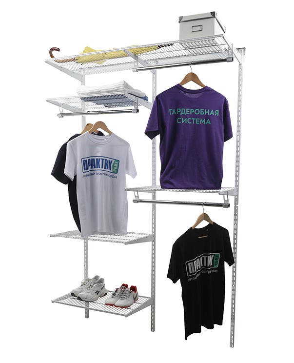 Гардеробная система Практик Home Optima G120 белая купить в Томске