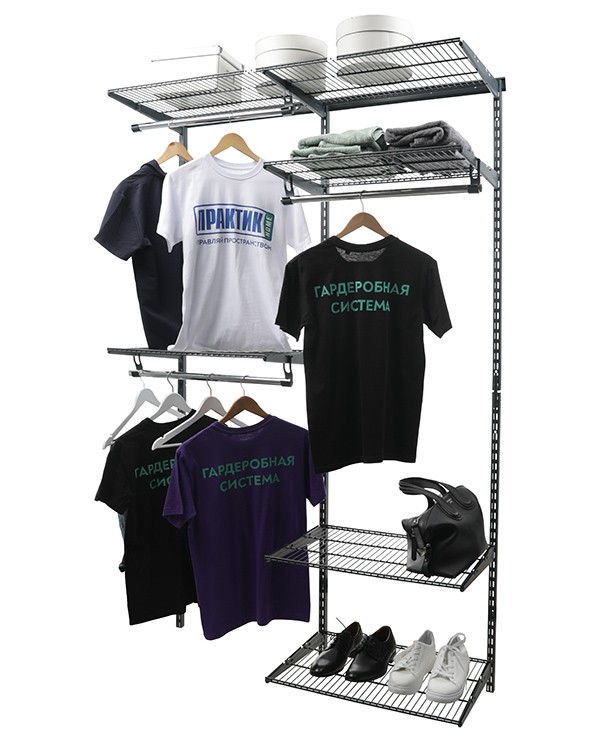 Гардеробная система Практик Home Optima G120 графит купить в Томске Гардеробная система Практик Home Optima G120 графит купить в Томске