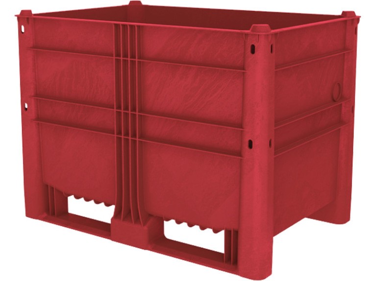 Контейнер пластиковый 1200х800х870 красный, сплошной купить в Томске