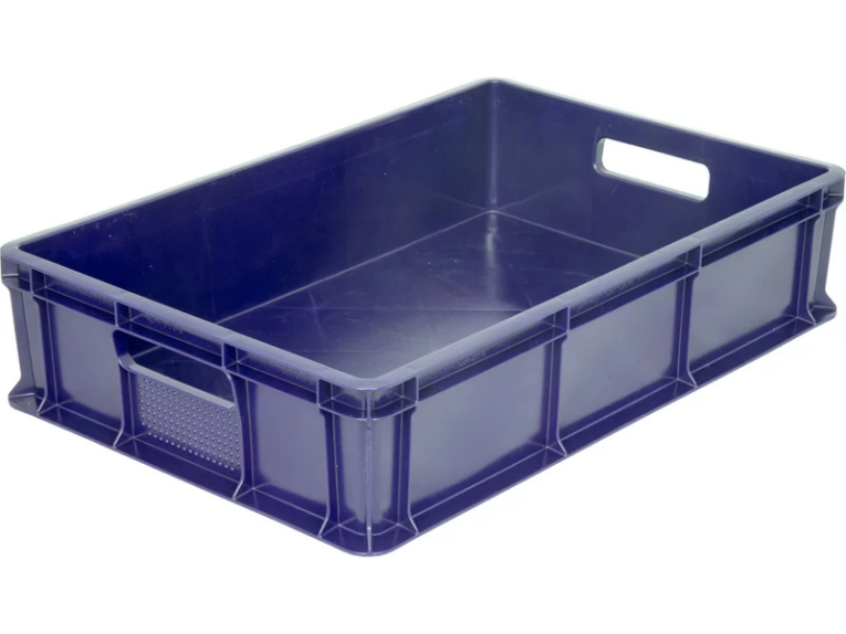Ящик 600х400х140 мм сплошной с ручками синий купить в Томске