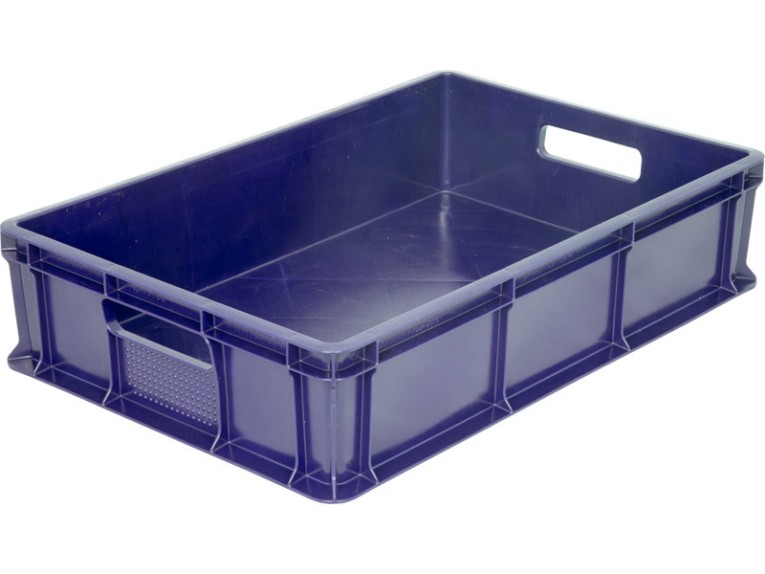 Ящик 600х400х140 мм сплошной с ручками синий купить в Томске