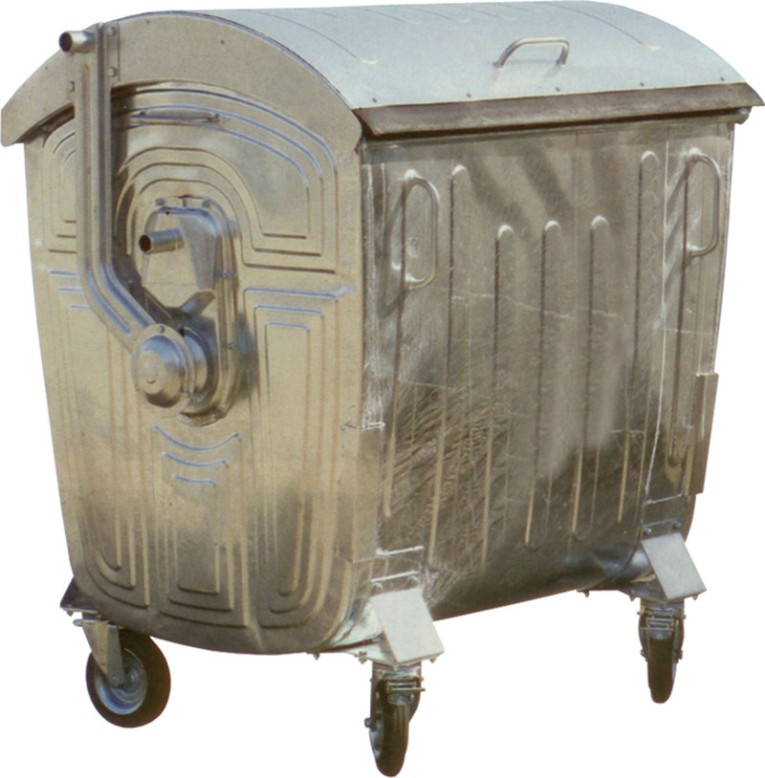 Мусорный контейнер на колёсах (1100 л) оцинкованный купить в Томске