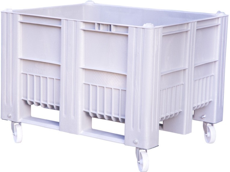 BoxPallet 1200x1000x900 мм сплошной на колесах серый купить в Томске