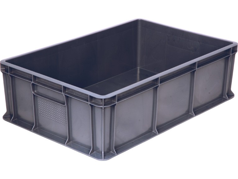 Ящик 600х400х180 мм сплошной без ручек серый купить в Томске