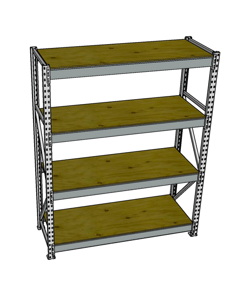 Стеллаж грузовой СГР 3000x1800x400 4 полки (фанера) купить в Томске Стеллаж грузовой СГР 3000x1800x400 4 полки (фанера) купить в Томске