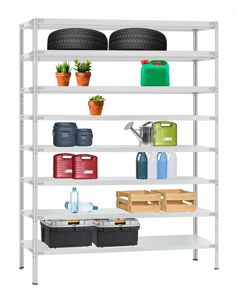 Стеллаж металлический Титан МС-900 2500x1000x600 8 полок купить в Томске Стеллаж металлический Титан МС-900 2500x1000x600 8 полок купить в Томске