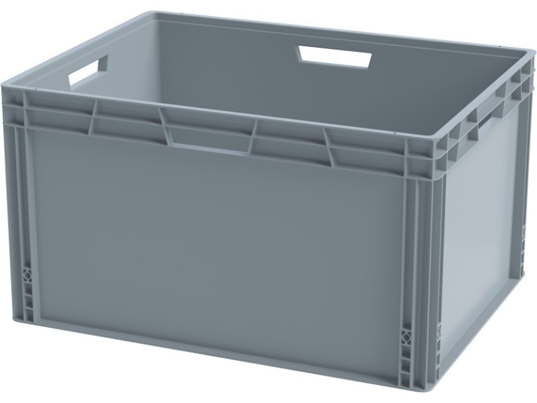 Ящик 800х600х440 сплошной, усиленное дно, цв. серый купить в Томске
