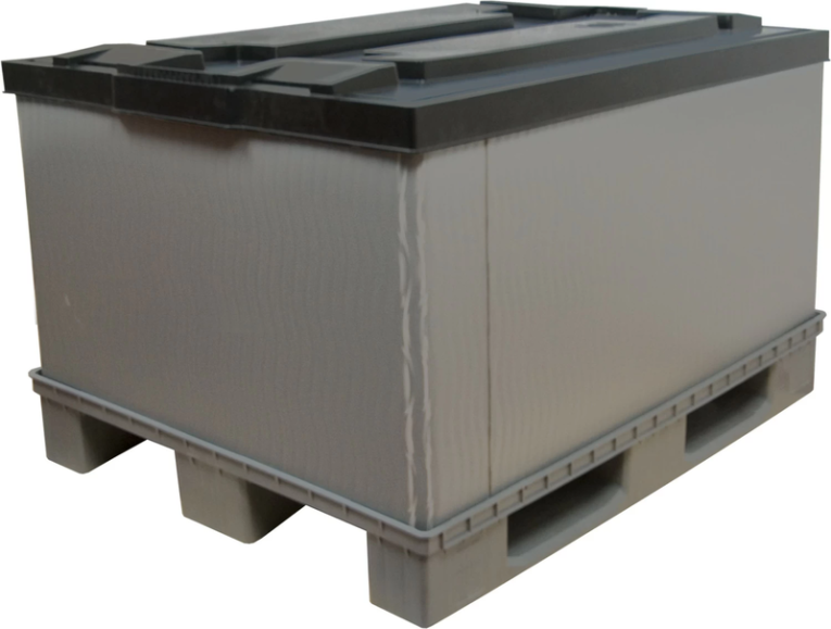 Контейнер 1200х800х860 мм сплошной разборный на п/паллет серый купить в Томске