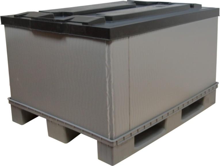 Контейнер 1200х800х860 мм сплошной разборный на п/паллет серый купить в Томске