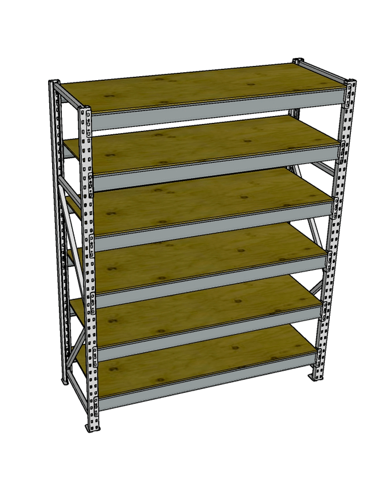 Стеллаж грузовой СГР 2000x1800x1000 6 полок (фанера) купить в Томске Стеллаж грузовой СГР 2000x1800x1000 6 полок (фанера) купить в Томске