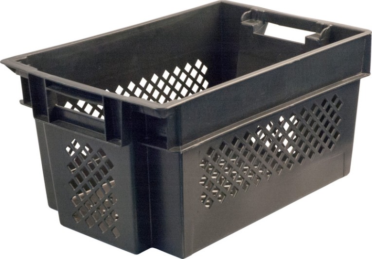 Ящик 600х400х300 перфорированный чёрный купить в Томске