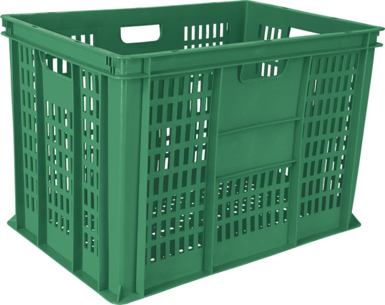 Ящик 600х400х410 перфорированный зеленый купить в Томске