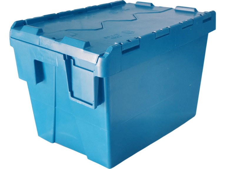 Ящик 400х300х306 сплошной, с крышкой синий купить в Томске Ящик 400х300х306 сплошной, с крышкой синий купить в Томске