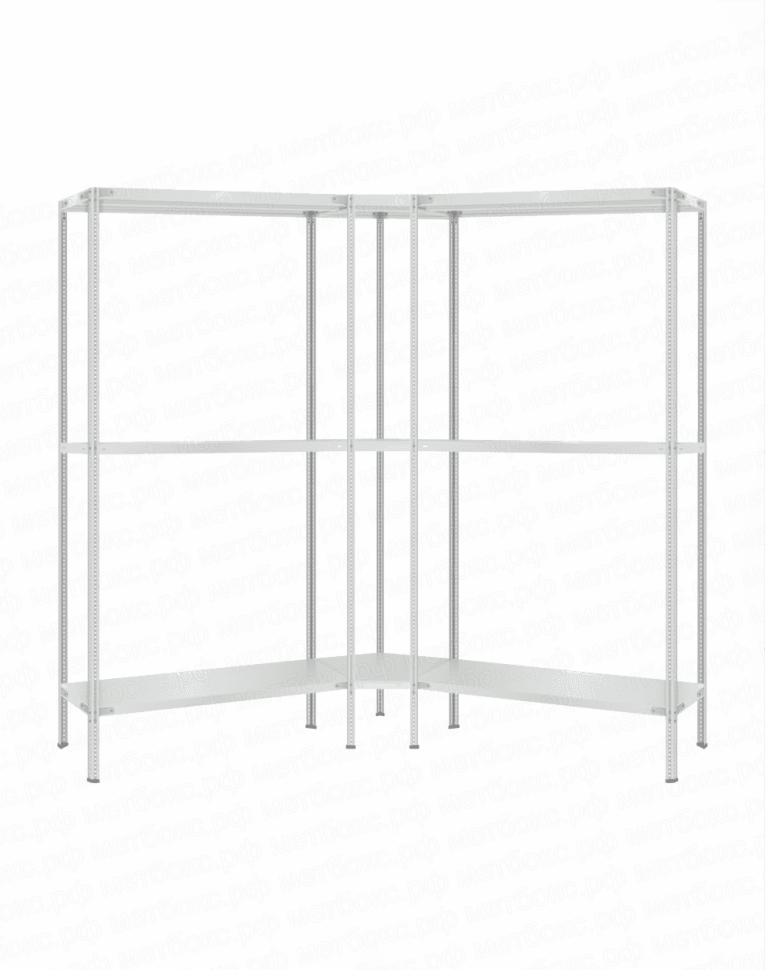 Стеллаж угловой 2000х1500х1500 (3 яруса глубиной 300мм) купить в Томске Стеллаж угловой 2000х1500х1500 (3 яруса глубиной 300мм) купить в Томске