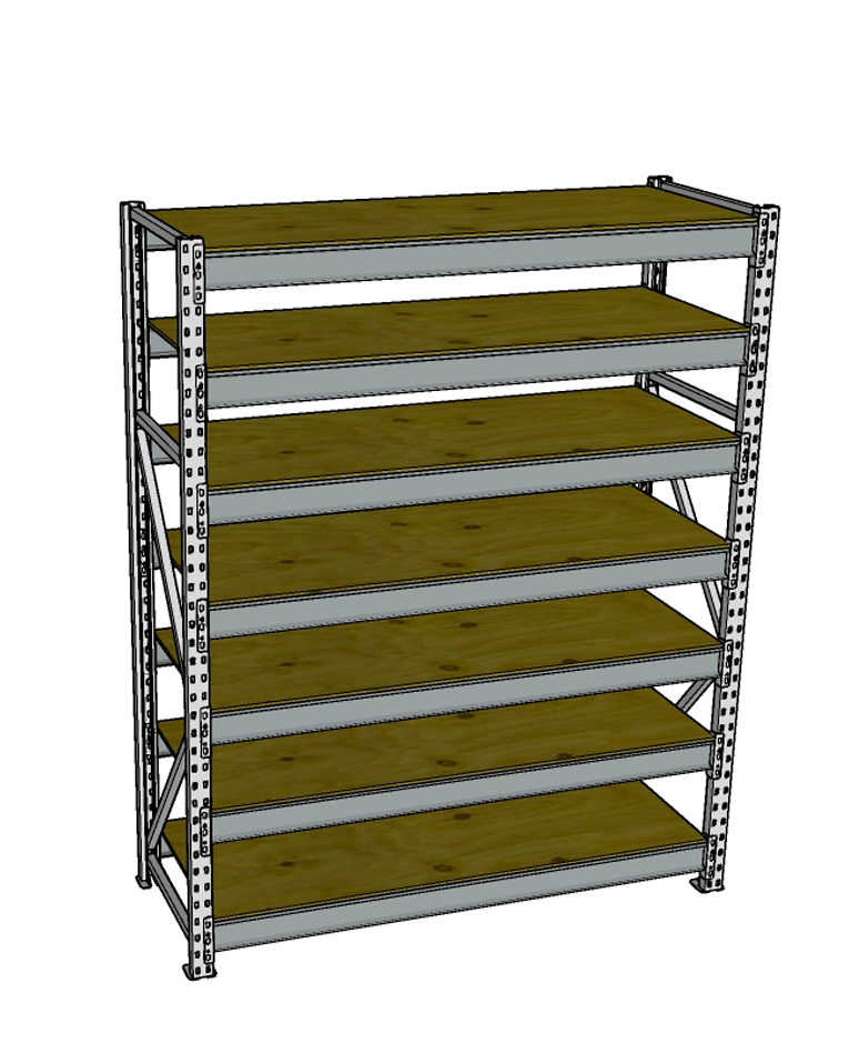 Стеллаж грузовой СГР 2000x1500x500 7 полок (фанера) купить в Томске Стеллаж грузовой СГР 2000x1500x500 7 полок (фанера) купить в Томске
