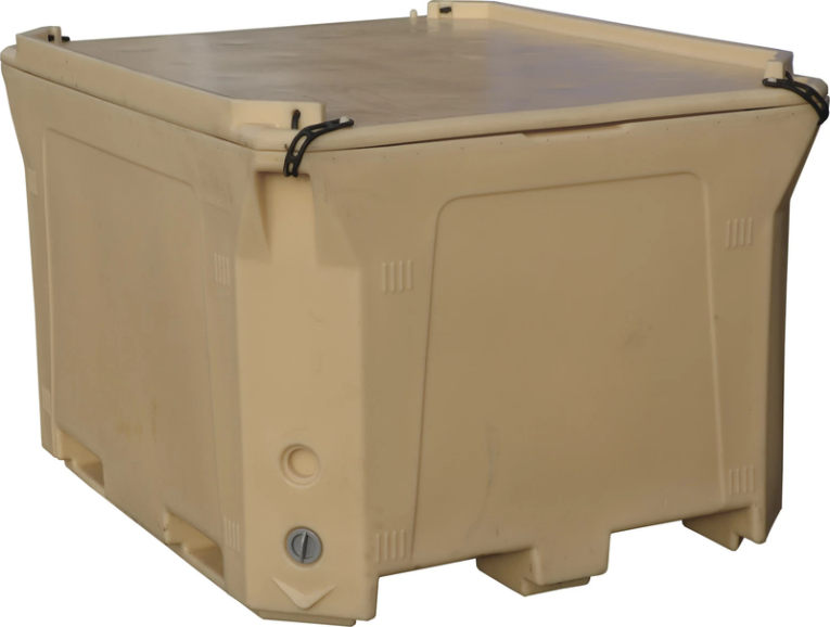 Контейнер 1470х1180х965 мм бежевый с крышкой купить в Томске