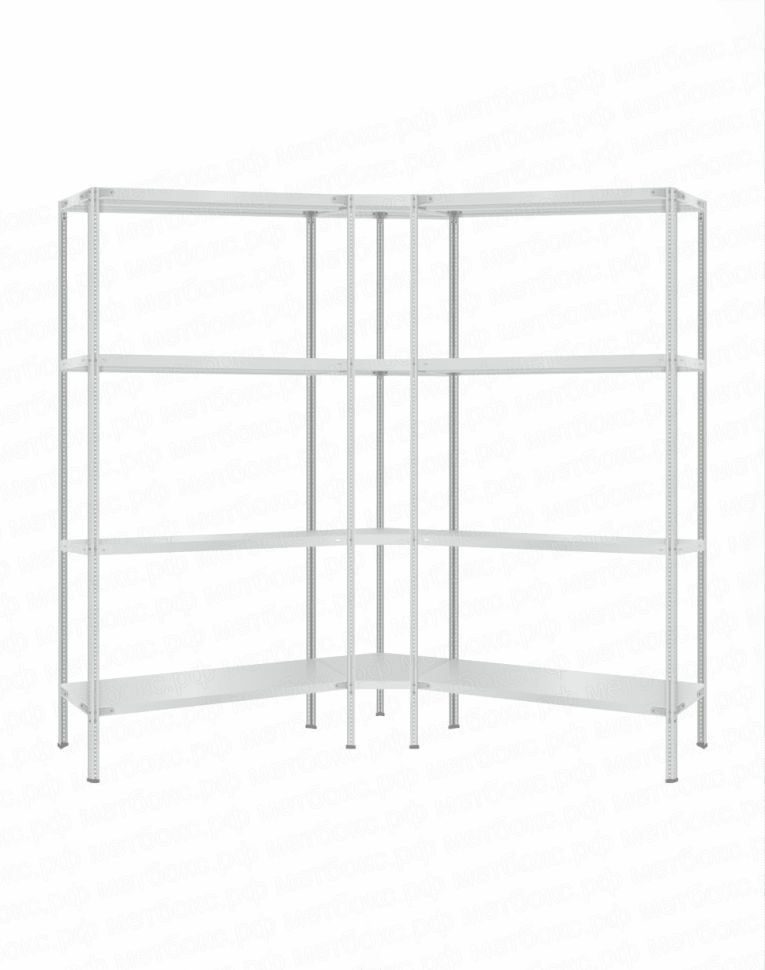 Стеллаж угловой 2000х1600х1600 (4 яруса глубиной 400мм) купить в Томске