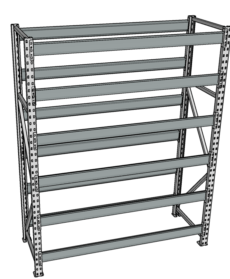 Стеллаж грузовой СГР 2000x1800x400 6 полок (без настила) купить в Томске Стеллаж грузовой СГР 2000x1800x400 6 полок (без настила) купить в Томске