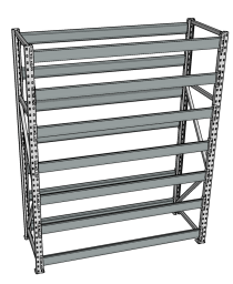 Стеллаж грузовой СГР 2500x1800x500 7 полок (без настила)