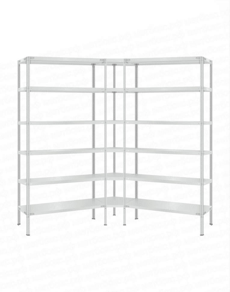 Стеллаж угловой 2000х1600х1600 (6 ярусов глубиной 400мм) купить в Томске