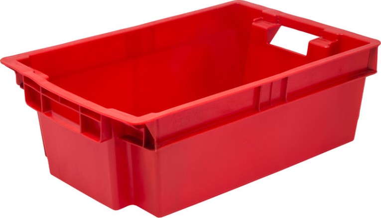 Ящик 600х400х200 сплошной с гладким дном, вес 1,7 кг красный купить в Томске