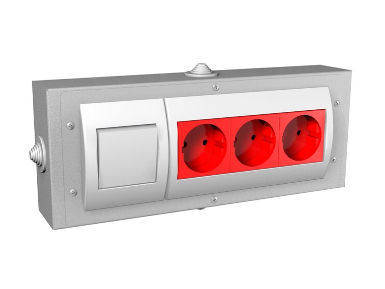 Блок электророзеток для экранов Практик