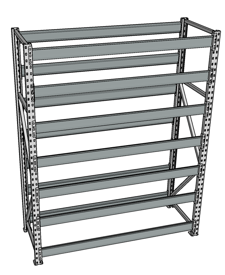 Стеллаж грузовой СГР 2500x1800x1000 7 полок (без настила) купить в Томске Стеллаж грузовой СГР 2500x1800x1000 7 полок (без настила) купить в Томске