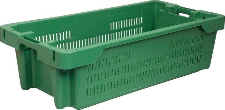 Ящик рыбный 800х400х225 перфорированный зеленый купить в Томске