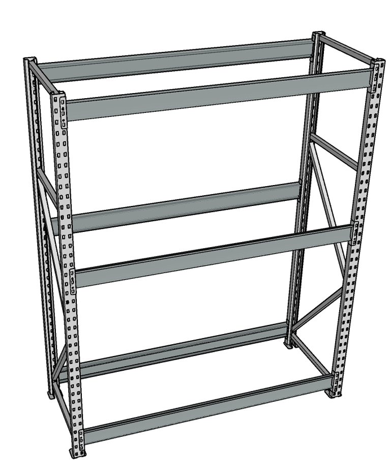 Стеллаж грузовой СГР 2500x2100x800 3 полки (без настила) купить в Томске Стеллаж грузовой СГР 2500x2100x800 3 полки (без настила) купить в Томске