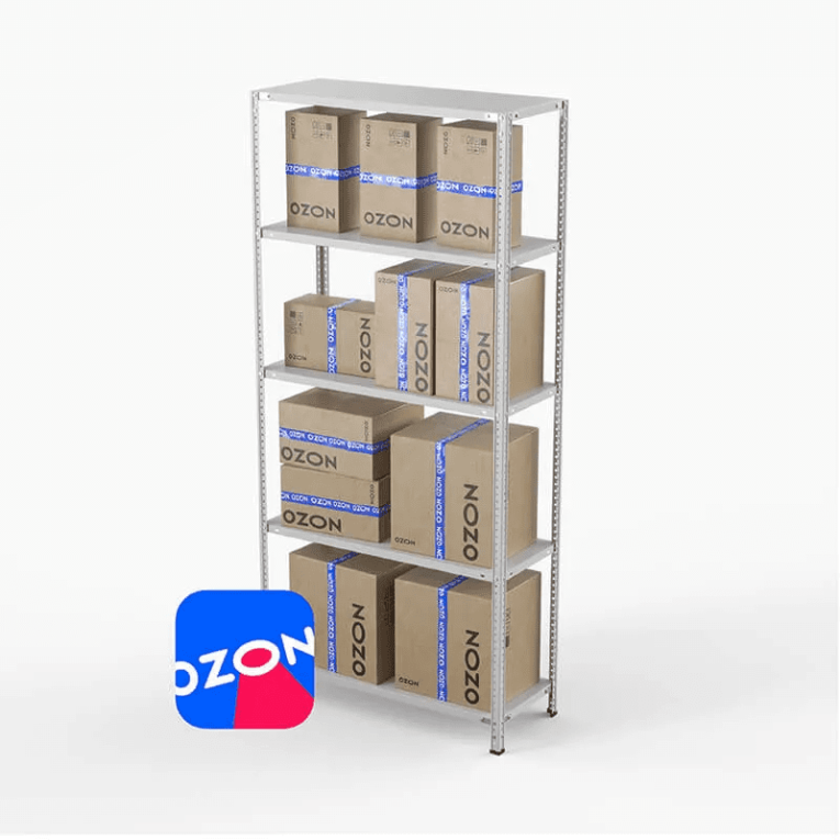 Стеллаж ПВЗ Озон 2000х1000х400 5 полок купить в Томске Стеллаж ПВЗ Озон 2000х1000х400 5 полок купить в Томске