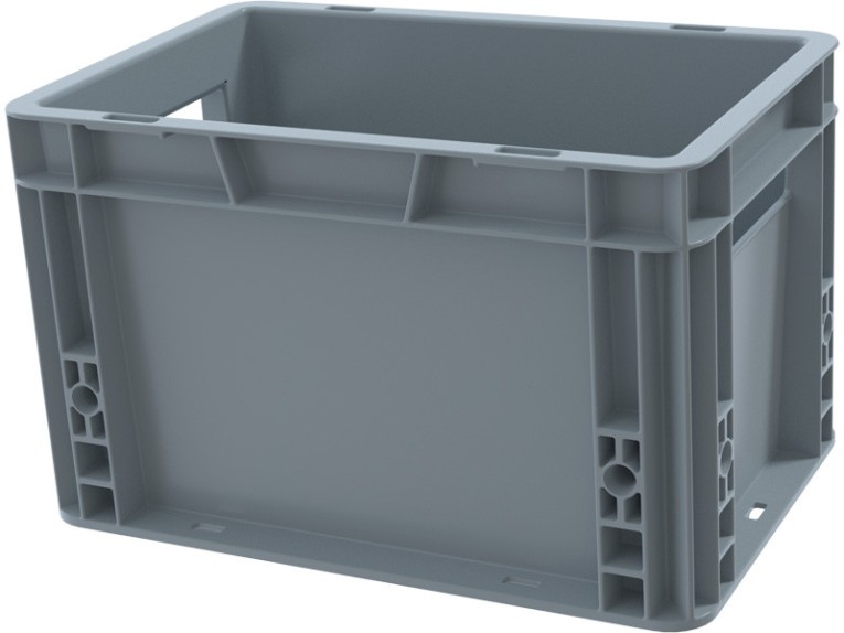 Ящик 300х200х170 сплошной, гладкое дно, цв. серый купить в Томске