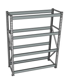 Стеллаж грузовой СГР 2500x1200x500 4 полки (без настила)