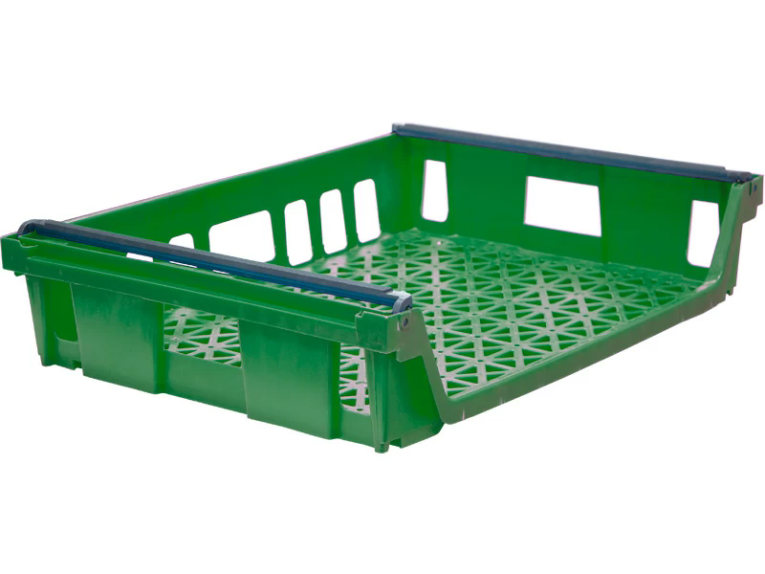 Ящик 744х557х167 со складываемыми ручками зелёный купить в Томске