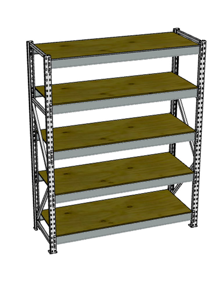 Стеллаж грузовой СГР 2500x1500x500 5 полок (фанера) купить в Томске Стеллаж грузовой СГР 2500x1500x500 5 полок (фанера) купить в Томске