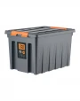 Контейнер особопрочный Rox Box PRO 70 (589х396х355 мм с крышкой и клипсами, на роликах, антрацит)