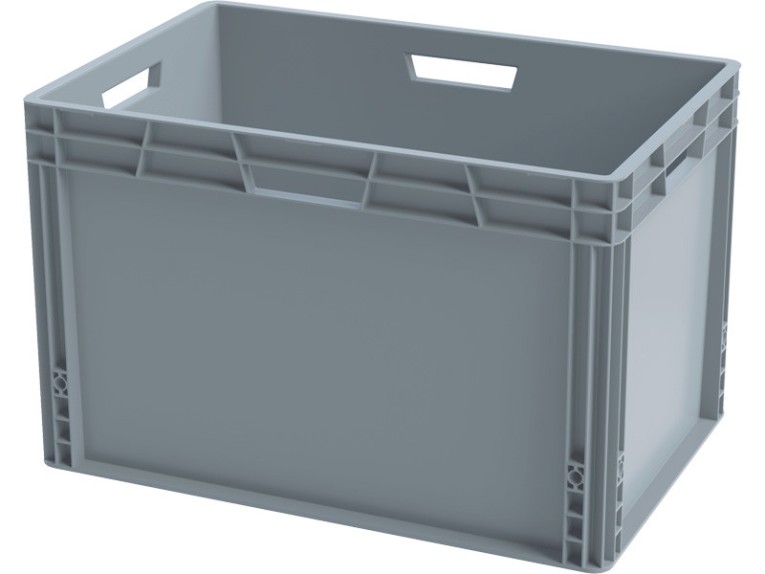 Ящик 600х400х320 сплошной, усиленное дно, цв. серый купить в Томске Ящик 600х400х320 сплошной, усиленное дно, цв. серый купить в Томске