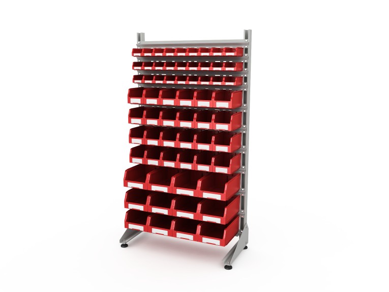 Стеллаж для пластиковых лотков SORTEX односторонний 1800x1000x450.05 купить в Томске Стеллаж для пластиковых лотков SORTEX односторонний 1800x1000x450.05 купить в Томске