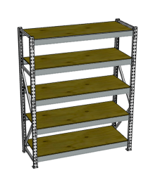 Стеллаж грузовой СГР 2500x1800x800 5 полок (фанера)