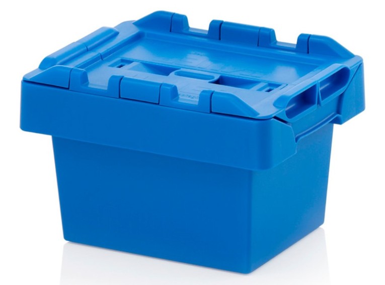 Ящик 300х200х190 с крышкой цв. синий купить в Томске